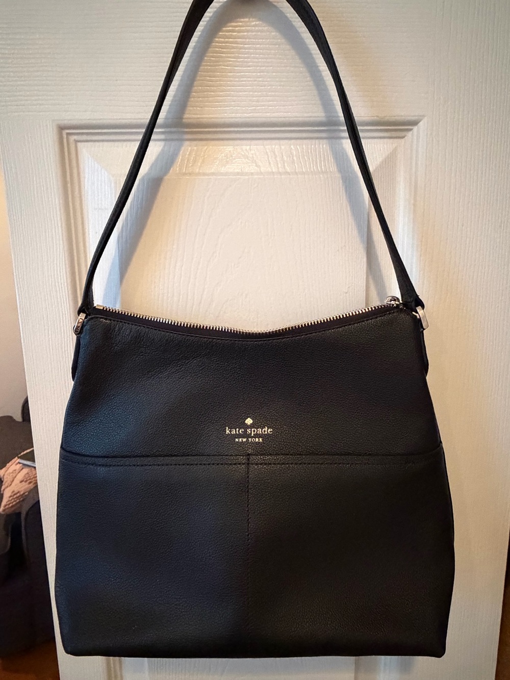 kate spade Black Leather Shoulder Hobo Bag